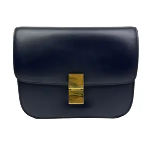 Pre-owned Celine Blue Calf Leather Medium Classic Box Bag