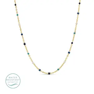 Sweetly Colored Delicate Chain Necklace, Water Resistant