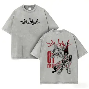 Eva Unit-01 Tee Washed – Neon Genesis Evangelion Vintage Washed Heavy Cotton Oversized Anime Manga T-Shirt Hoodie, Berserk Mode Double Printed Retro Unisex Streetwear Graphic Top, Shinji Ikari NERV Mecha Psychological Anime Edition, Japanese Anime Merch