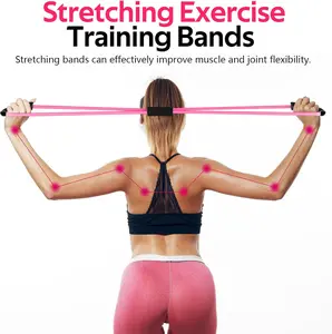 Figure 8 Resistance Band Exercise Bands for Back 8 Shaped Resistance Bands for Arms Shoulder Leg Stretching Physical Therapy Yoga Pilates Home Gym Workout Equipment for Women Men