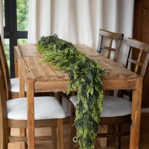 1.8m 66 Branches Pine Garland for Winter Christmas Decorations, Perfect for Living Room Party Staircase Table Centerpiece Furniture Door Frame Decoration