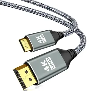 4K DisplayPort to Mini HDMI Cord 3Feet, DP to Mini HDMI Uni-Directional Cable, Supports 4K@30Hz, 2K@120Hz for NVIDIA, KYY,ARZOPA,VILVA,MNN, Portable Monitor