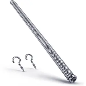 V6 Door Spring for Screen Door 16" x 1/2", Galvanized Steel Screen Door Closure Spring with 2 Hooks, Automatic Closing, Easy Install, Fits for Lightweight Storm Doors, Sliding Screen Doors