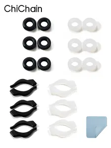 24 Piece Silicone Anti-Slip Eyeglass Ear Hooks Set, Includes 1 Cloth, Ideal for Sports & Outdoor Cycling, Prevents Glasses From Falling