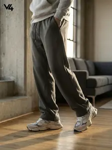 Vibe404 Men's Heavyweight Sweatpants Fleece Lined Y2K Baggy Joggers Wide Leg Thermal Winter Pants for Outdoor Streetwear