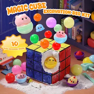 FUFUSQUISHY Cube Excavation Kit, Kids Squishy Sensory Fidget Toy, 10pcs squishies, Educational Handmade Gift for Boys&Girls