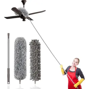 Dusters for Cleaning, 100-inch Extra-Long Duster with Extension Pole Bendable Microfiber  Washable Ceiling Fan Cleaner Duster Kit for High Ceilings, Corner, Furniture