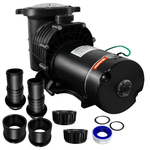 2.0HP Pool Pump 6500 GPH Self Priming in/Above Ground Swimming Pool Pump 110V/220V Dual Voltage Single Speed Pumps with Strainer Basket 4Pcs Connectors