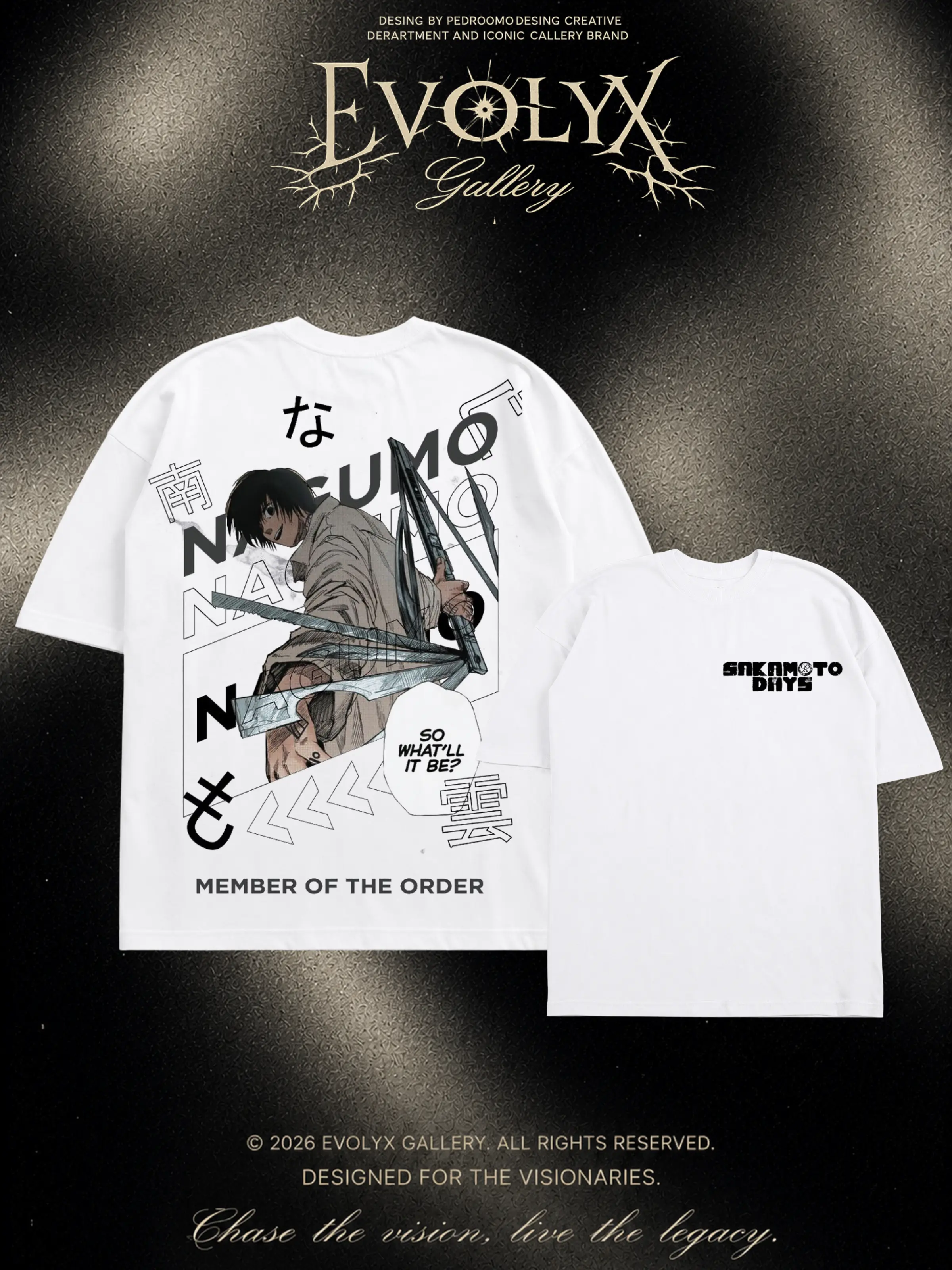Yoichi Nagumo Sakamoto Days Anime Manga 100% Cotton Tee T-Shirt - Size S to 5XL - Unisex Vintage Streetwear Oversized Crewneck T-Shirt - Gift for Anime Fans