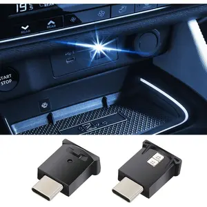Mini USB LED Car Light, DC 5V Intelligent Interior Car Lights, Atmosphere Lamp for Car, Plug-in Interface, Suitable For Car,Laptop Keyboard,Home Office, Adjustable Brightness (Type-C-2)