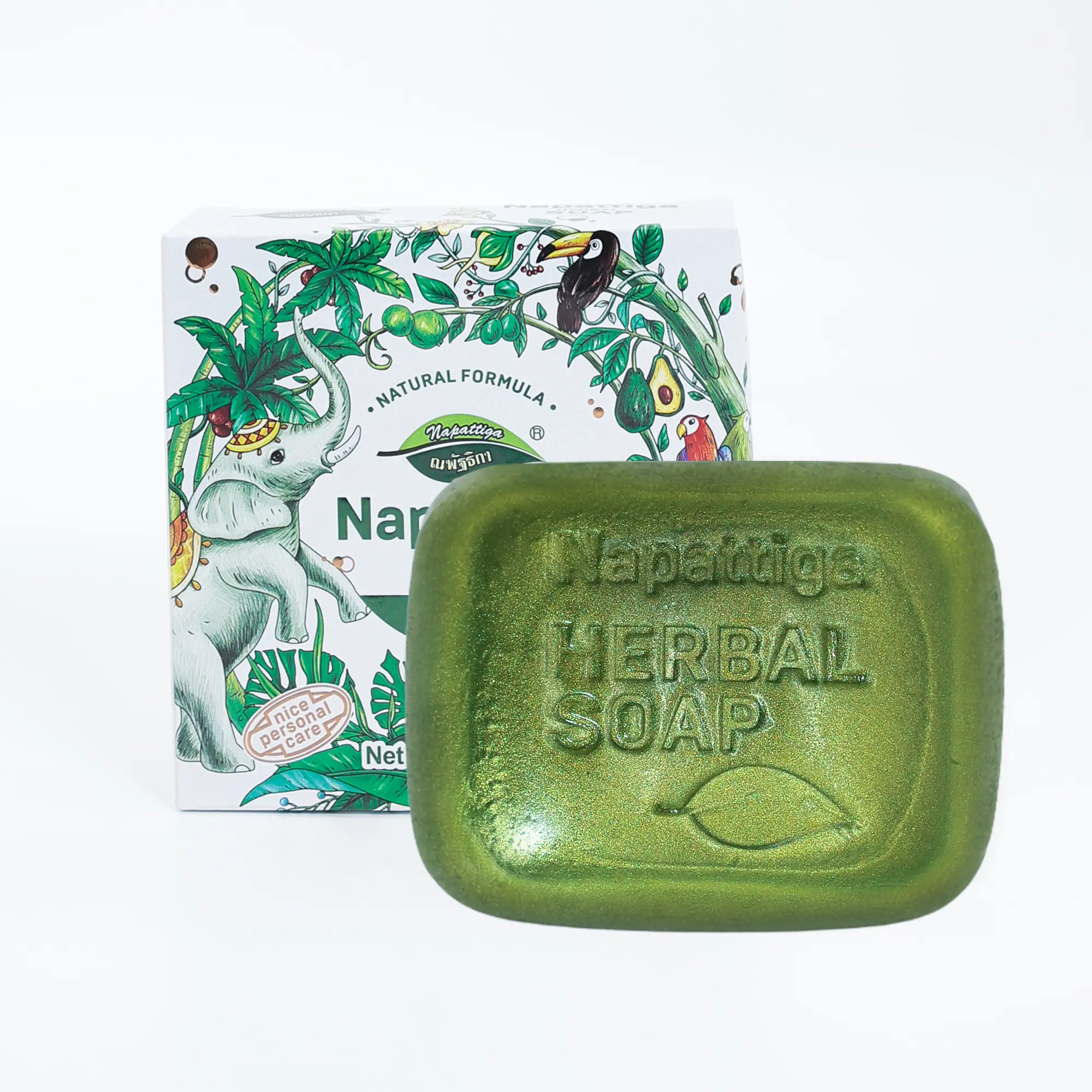 Napattiga Herbal Cleansing Soap, Daily Bath & Body Care Product with Gentle Scented Flower Foam