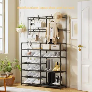 Multifunctional Shoe Rack Assembly, Dustproof Shoe Cabinet, Multi-Purpose Storage Shelf, Adjustable Height, Space-Saving Design, Adjustable Standing Shelf