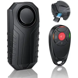 Upgraded USB Rechargeable Bike Alarm, Motorcycle Alarm with Remote Control, Waterproof Wireless Anti-Theft Vibration Motion Sensor Security Alarm System, Suitable for Electric Bikes, Bicycles, Scooters, Cars, Bicycle Accessories