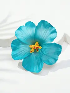 1pc Hibiscus Flower Hair Clips, For Women And Girls, Large Multicolor Tropical Artificial Flower Hair Clips, Bohemian Style, Floral Hair Accessories, Suitable For Summer Beach Vacation, Hawaiian Theme Party, Wedding Favors, Hair Slide