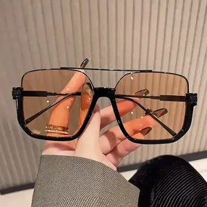 Women's Fashionable Metal Sunglasses, Trendy Casual Sunglasses for Everyday Use, Fashion Accessories for Outdoor Activities summerwins