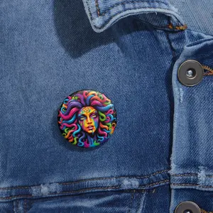 Medusa Graffiti Pin Button – Bold, Eye-catching Accessory with Punk Rock Flair