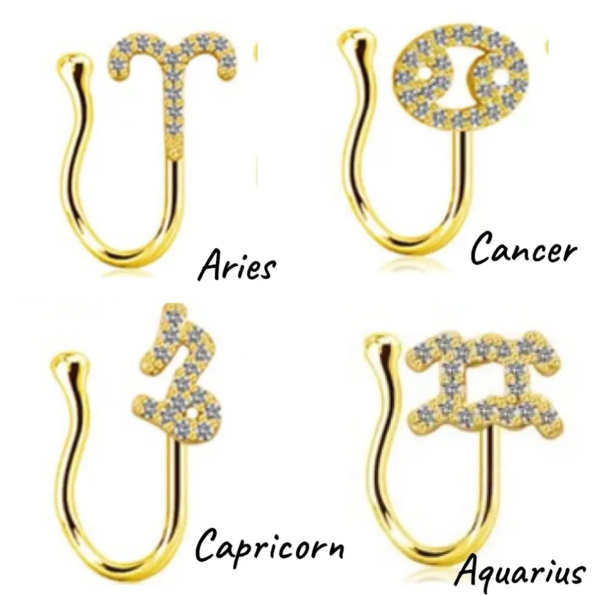 Unisex zodiac nose cuffs