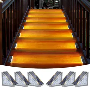 VOLISUN Solar Stair Lights, Waterproof IP67 LED Step Lights, 3000K Warm/Cold Glow for Outdoor Stairs, Deck, Patio & Garden