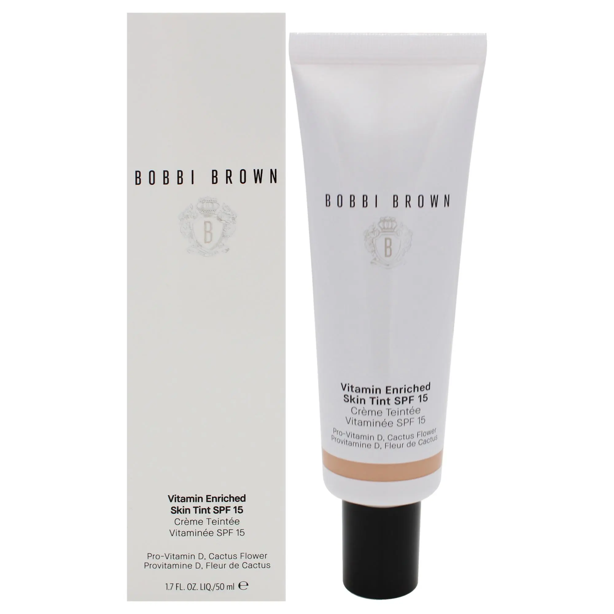 Bobbi Brown Vitamin Enriched Facial Tinted Tint Cream SPF 15 - 3 Light Neutral, Women's Sunscreen Flower Skin Makeup, 1.7 fl oz (50ml)