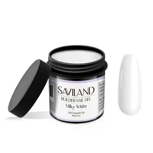SAVILAND 100g 3.53oz Milky White Builder Nail Gel Hard Gel for Nail Strengthen Extension Nail Art Manicure Starter UV Nail Gel for Home DIY Salon Nail Care