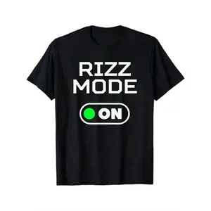 Rizz Mode On Funny Trending Meme Word Party Dating Joke T-Shirt, 100% Cotton, Fashion Theme Gift, S - XXXL, Adult funny T-shirt, Gift for Woman and Man
