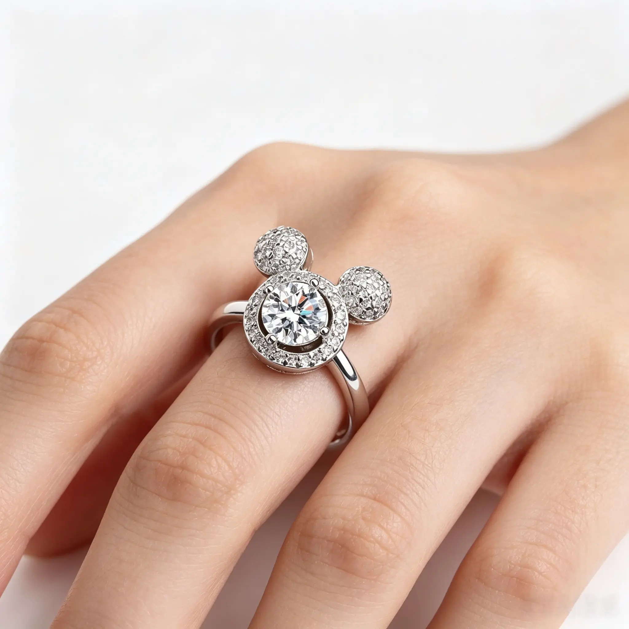 Disney Mickey Mouse Adjustable Themed Ring Cute Cartoon Finger Jewelry Kawaii Daily Accessory for Girls & Teens