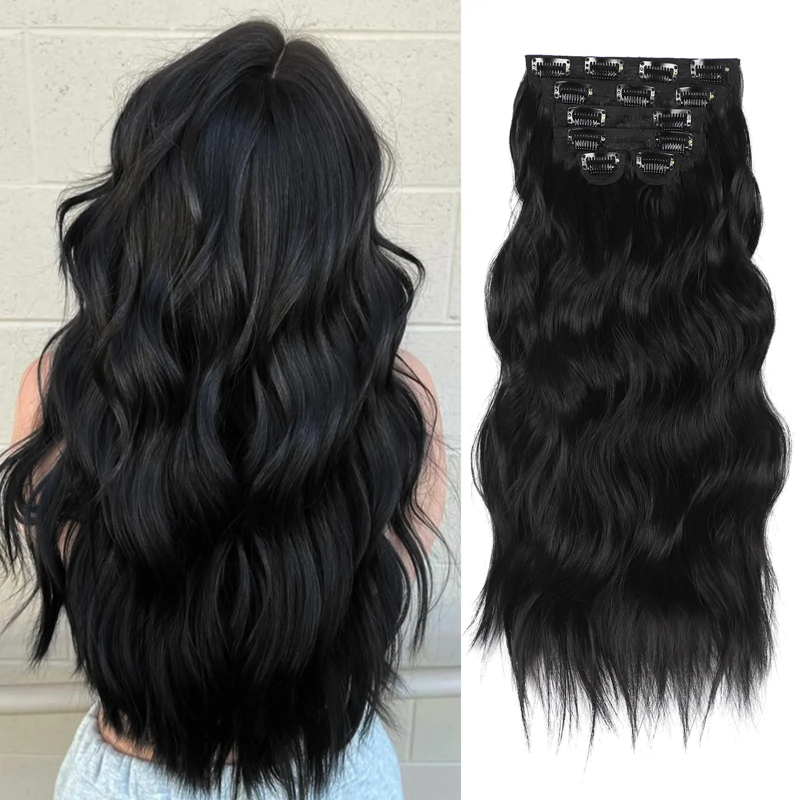 6PCS-1B# Black（20inch)