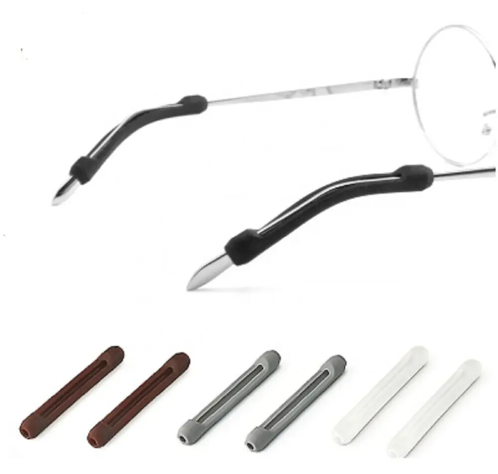 Silicone Anti-Slip Eyeglass Ear Hooks - Sport Grip Cushions for Glasses (4 Pairs)