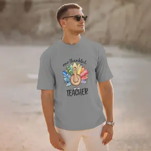 Essential 200 GSM Cotton T-Shirt for Men - Heavyweight 100% Cotton Soft Crewneck Tee   Casual