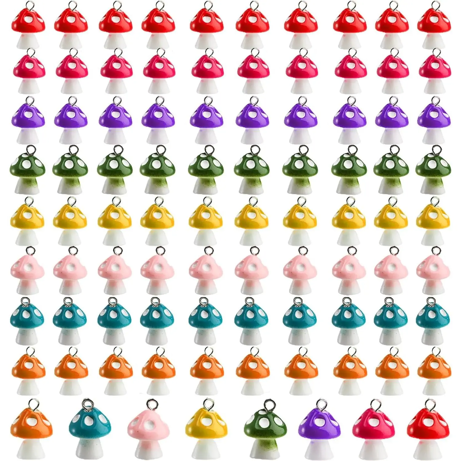 80 count Mushroom Pendant Charms, Colorful Mushroom  Charms for  Making, DIY Pendant Ornament for Bracelets Necklaces Earrings Keychains DIY Crafts