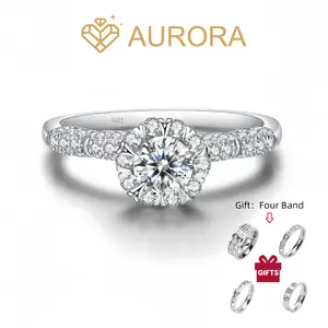 【#09 Sweetie 】Moissanite rings with 925 Sterling Silver 0.5Carat  Anniversary Auspicious Wedding Engagement Jewelry Synthetic Moissanite