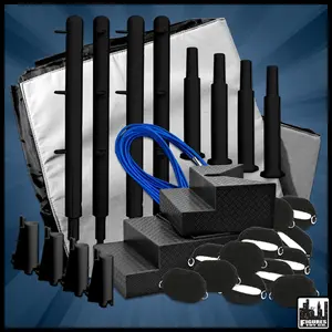 Wrestling Ring Conversion Kit: Deal 6 (Black & Gray Throwdown Deal With Blue Ropes)