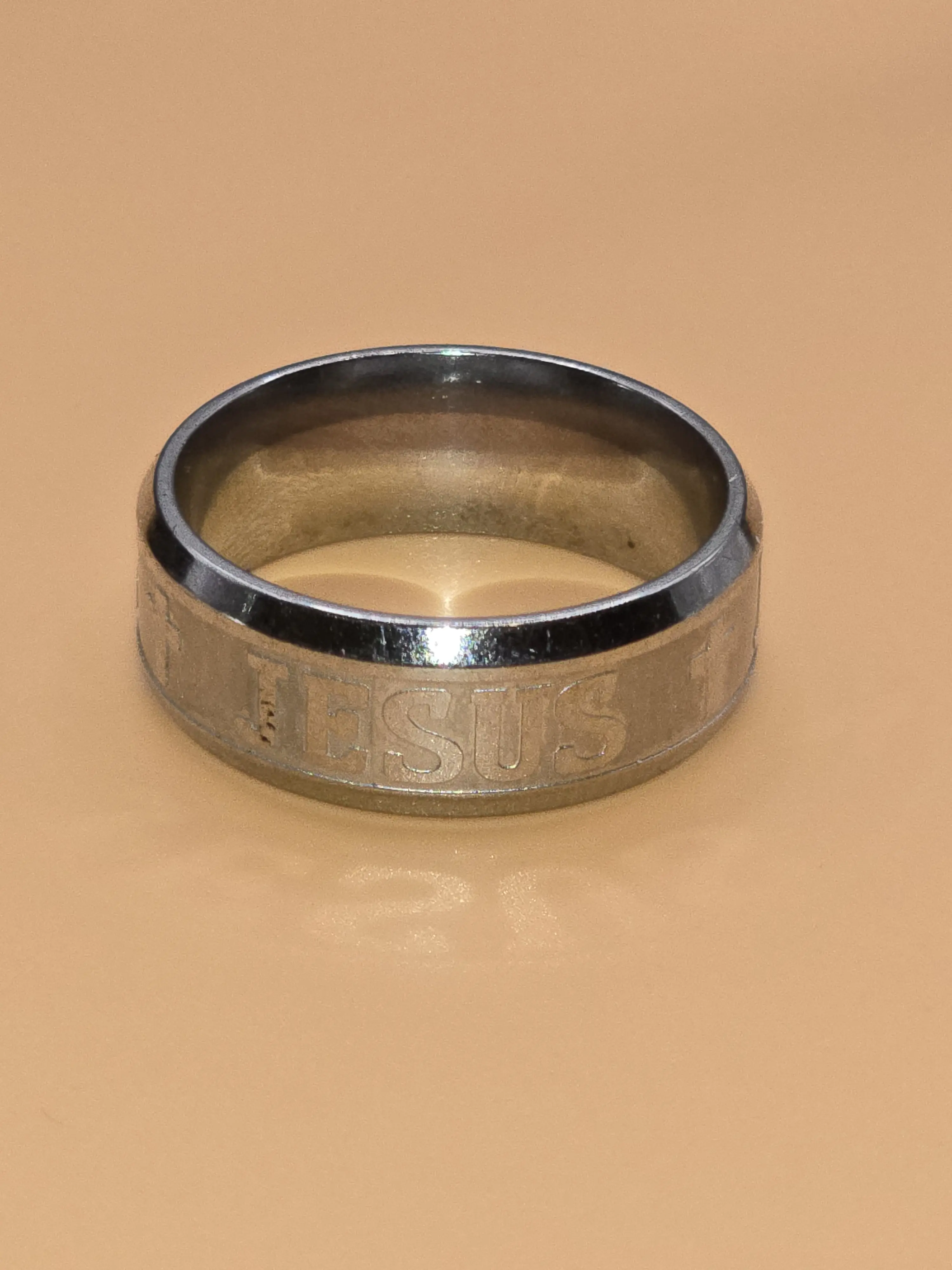 White Jesus Size 9 Stainless Steel Ring 6.5 Grams Unisex Religious Garment for Men and Women Inspired by Jesus Design