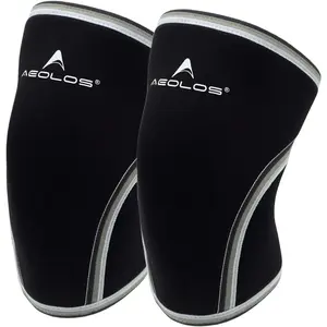 AEOLOS Knee Sleeves (1 Pair),7mm Compression Knee Braces for Heavy-Lifting,Squats,Gym and Other Sports (X-Large, Black)