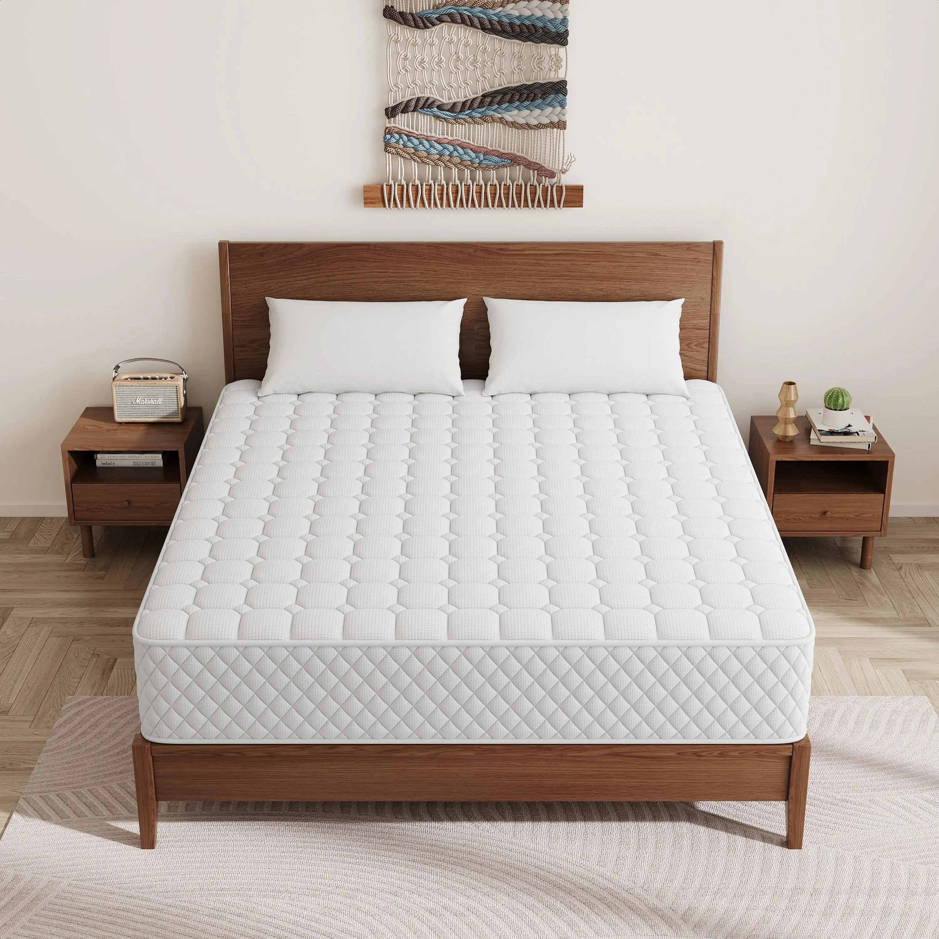 MRH 12-inch Twin Full Queen king Mattress PocketMedium Firm Hybid Mattresses In A BIsolation Cool SleepAnd PressureSpring For MotionRelief,CertiPUR-US