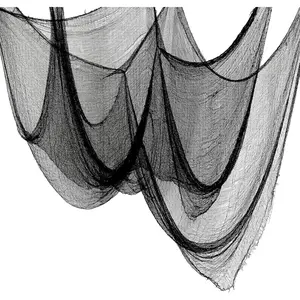 6 Pcs Scary Gauze Halloween Decorations Creepy Cloth for Indoor & Outdoor Spooky Party Decoration & Home Decor Supplies for Haunted House Skeleton Yard Garden Doorways Table & Tree (Black 30"x72")