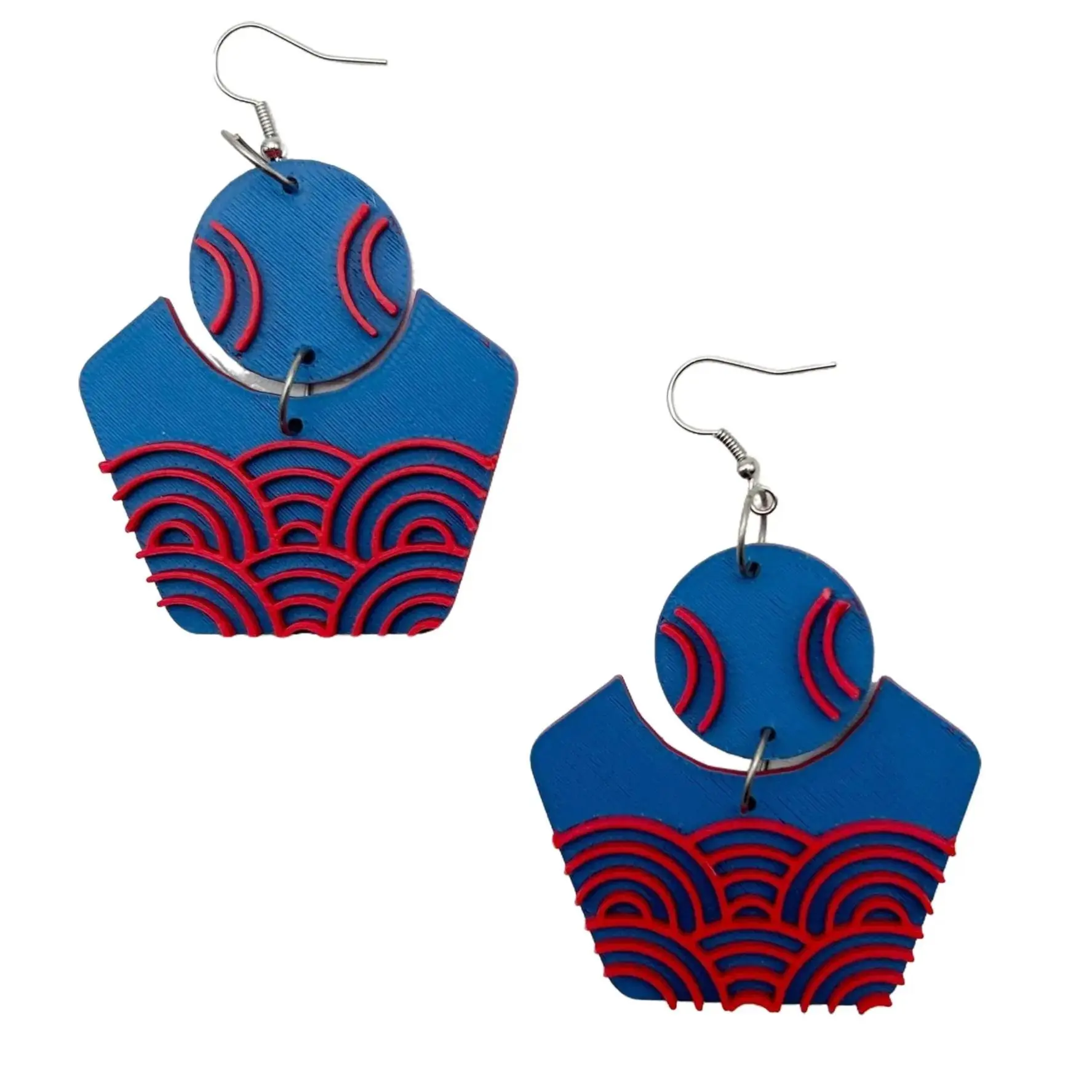 The "Molly" Earrings 3D printed - Abstract Bold Earrings - Pink Jewel Box