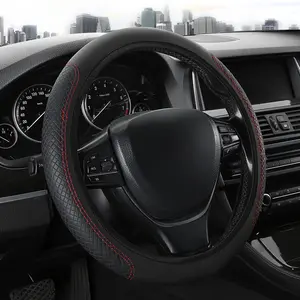 15Inch Car Steering Wheel Cover PU Leather Non-slip Car Soft No Inner Ring Steering Wheel Protector For Honda/Toyota/Chevrolet Universal Car Interior Decoration Accessories