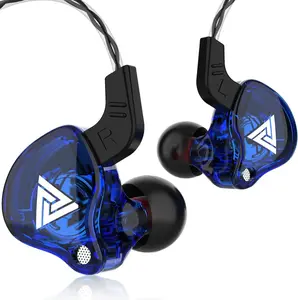 Qkz ak6 Gaming Earbuds with mic,Universal 3.5mm HiFi  Headphones in Ear Earphone for Running with Microphone Headset Music Earbuds (with mic, Blue)