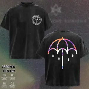 Bring Me The Horizon That's The Spirit 10th Anniversary Black Coloured Umbrella Graphic T-Shirt, Unisex Oversize Modern Rock Band Heavyweight Cotton T-Shirt, Gift for Rock Music Lovers, Aesthetic Gothic Streetwear Gift, Metal Clothing Top