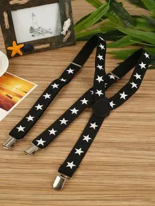 Creative Star Pattern Suspenders for Daily Business and Casual Wear, Stylish and Versatile Elastic Suspenders for Adults, Fashionable Party Strap for Men and Women