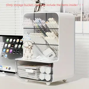 Large Capacity Office Desk Organizer, Office Desk Accessories, Creative Slanted Pen Holder, Makeup Tool Storage Bucket, Ideal for Cosmetics, Stationery, Brushes