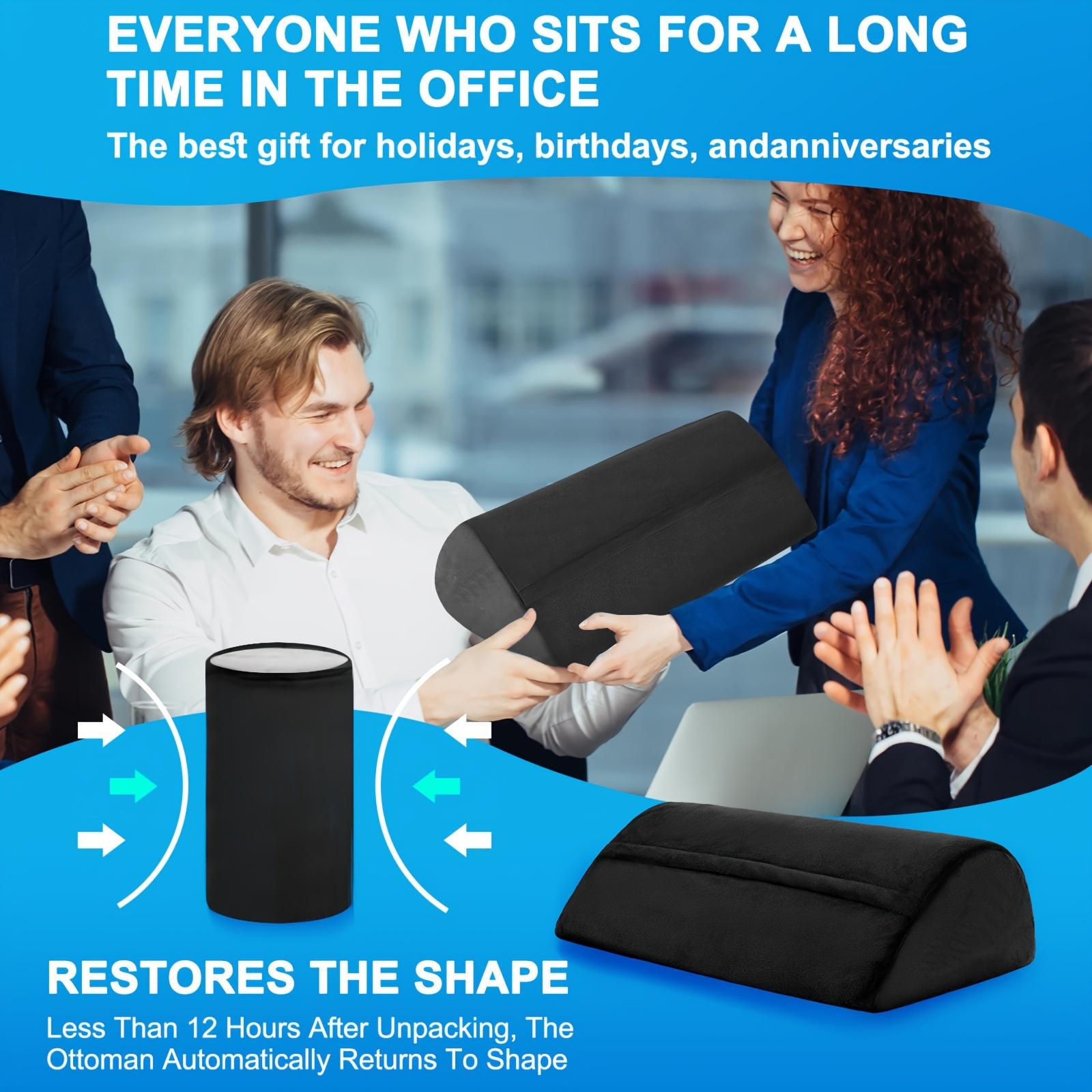 Useful Footrest Under The Desk, Featuring a Warm Plush Foot Pocket, an Ergonomic Adjustable Memory Foam Design, Suitable for Use with Desks And Office Chairs