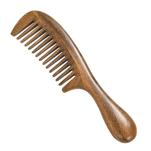 Wooden Hair Comb Fine-Tooth Anti-Static Hair Comb Suitable for Coarse and Thick Hair