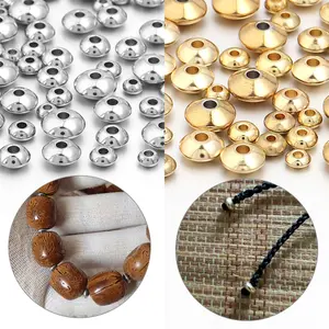 20-50pcs/lot Stainless Steel Spacer Beads Abacus Beads For Jewelry Making DIY Necklace Bracelet Accessories