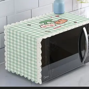 Universal Fabric Microwave Dust Cover, Cute Cartoon Design, Breathable and Heat-Resistant, Ideal for All Seasons, Protective Kitchen Accessory
