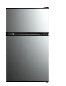 3.2 Cu. ft. 2-Door Refrigerator with Freezer, Stainless Steel Look