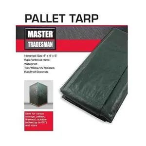 Master Tradesman MT GRN-BRN PALLET COVER 5 x 4 x 4 ft. Pallet Tarp Cover- Green & Brown