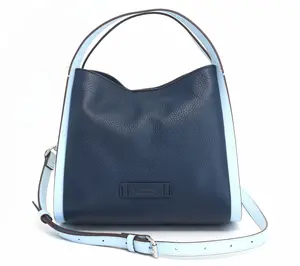 American Leather Co. Triple Entry Raffia or Leather Satchel