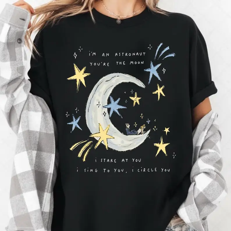 Retro Orbiter Lyrics Graphic Tee, Indie Folk Shirt Noah Astronaut Unisex Music Concert Tour T-Shirt, Music Fan Gift